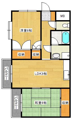 メゾンコーポ井口(2DK/3階)の間取り写真