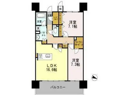 ロイヤルパークスERささしま(2LDK/17階)の間取り写真