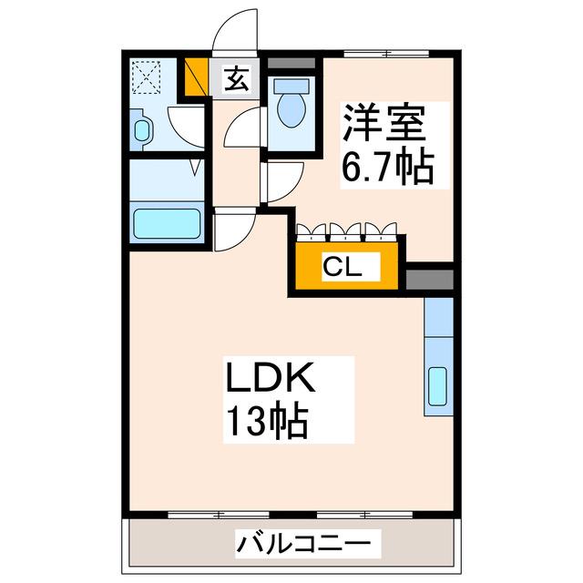 プレサス(1LDK/2階)の間取り写真