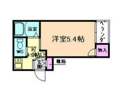 プランドール福島(1K/4階)の間取り写真