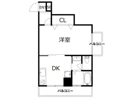 ストランドパレー(1DK/5階)の間取り写真