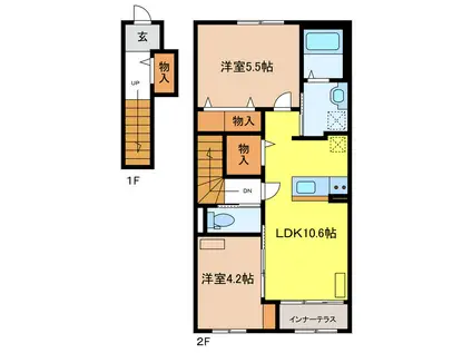 LUPINUS(2LDK/2階)の間取り写真