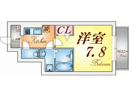 ブラウニー山手(1K/1階)の間取り写真