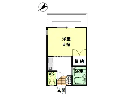 パーシモン(1K/1階)の間取り写真