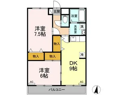 MYビル(2DK/2階)の間取り写真