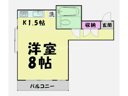コーポホワイト名草(1K/2階)の間取り写真