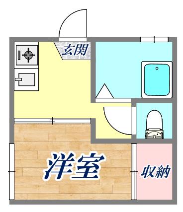エルミタージュ甲陽園(1K/2階)の間取り写真