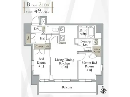 LIVECASA高円寺(2LDK/3階)の間取り写真