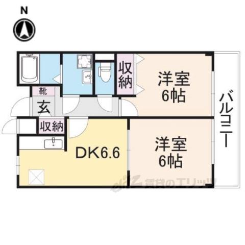 ソル・レヴェンテ(2DK/2階)の間取り写真