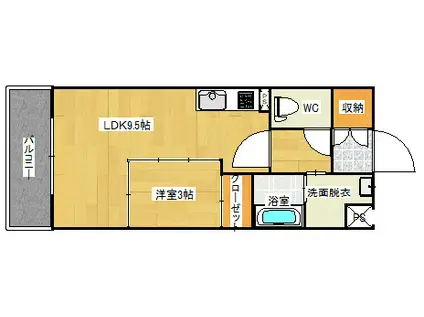 FELIZ(ワンルーム/2階)の間取り写真