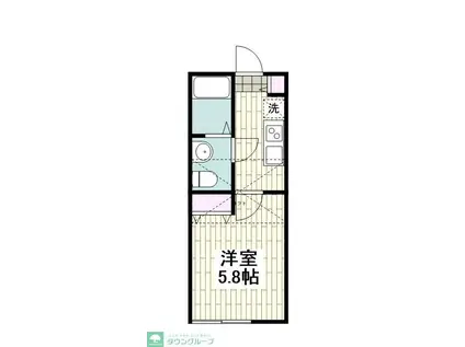 富岡西3丁目アパート(1K/2階)の間取り写真