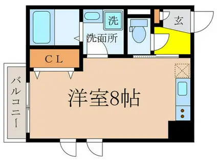 PACIFIC(ワンルーム/2階)の間取り写真