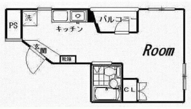 スカイコート大宮第2(ワンルーム/4階)の間取り写真