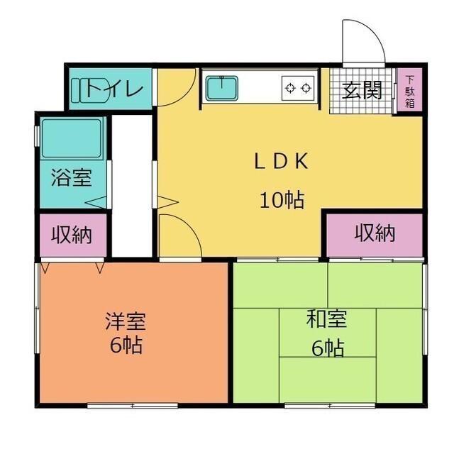 コーラル庄栄(2LDK/1階)の間取り写真