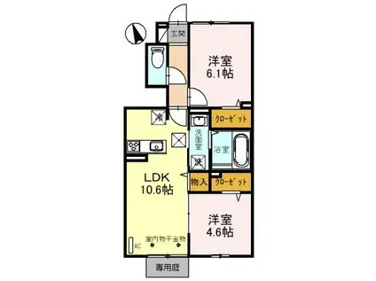 メゾン ベルハープ(2LDK/1階)の間取り写真