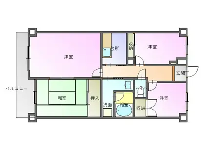 プロミネント藤岡(3LDK/2階)の間取り写真