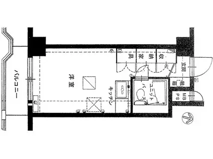 パシフィック南2条(ワンルーム/4階)の間取り写真