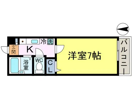 アンビシャス2(1K/2階)の間取り写真