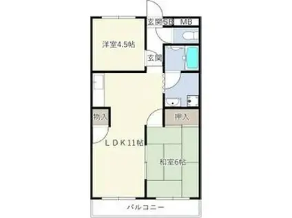 コーポ池田(3DK/3階)の間取り写真