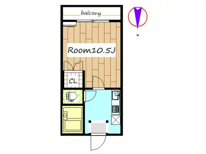 MS ISHIHARA(1K/1階)の間取り写真