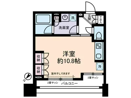 Dクラディアイヴァン初台(ワンルーム/3階)の間取り写真