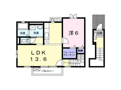 エテルノTAKUMI 1(1LDK/2階)の間取り写真