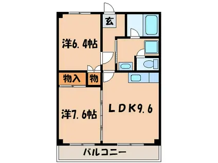 コモドENOKI(2LDK/3階)の間取り写真