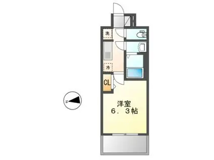 プレサンス新栄アーバンフロー(1K/3階)の間取り写真