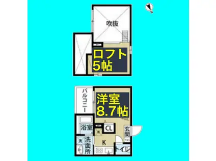 スタートリビング(ワンルーム/2階)の間取り写真