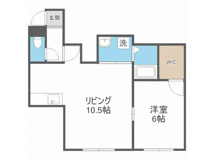 レ ス ト ヒ ル ズ N 3 2(1LDK/2階)の間取り写真
