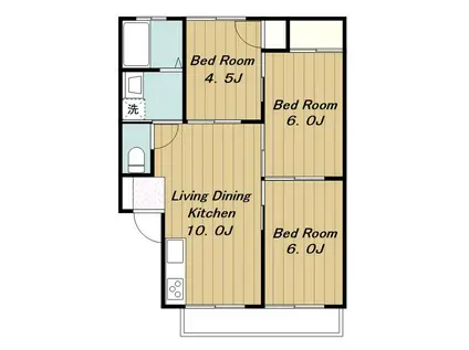セジュールII(3LDK/1階)の間取り写真