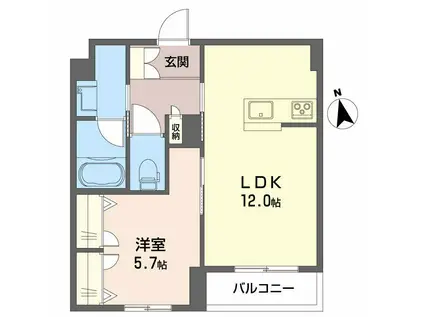 ARISTIO(1LDK/2階)の間取り写真