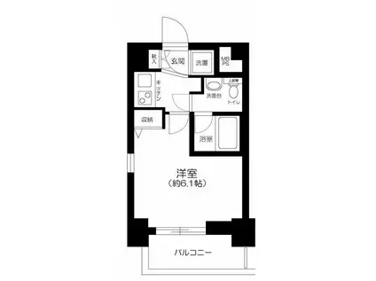 エクセリア芝大門(1K/4階)の間取り写真