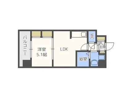 F・PARC大濠公園(1DK/3階)の間取り写真