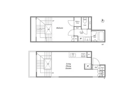 PASEO新宿3丁目I(1LDK/1階)の間取り写真