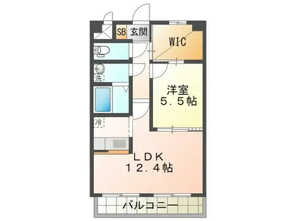 プランドール(1LDK/1階)の間取り写真