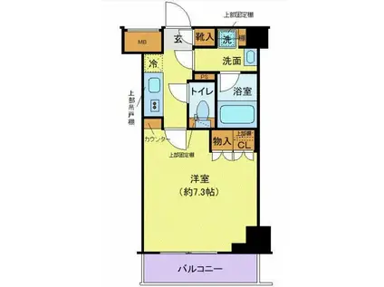 クレヴィスタ大島I(1K/6階)の間取り写真