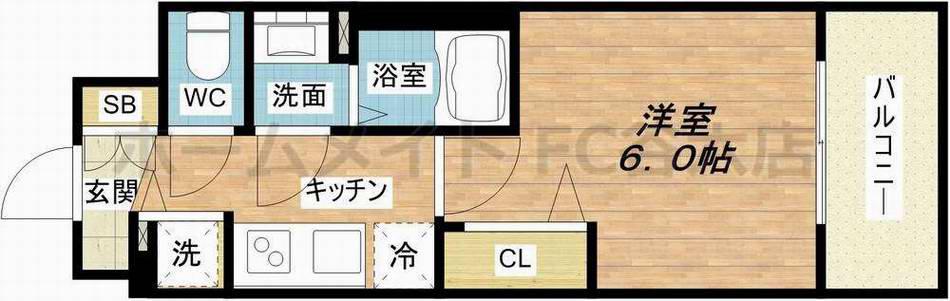 プレサンス北堀江(1K/10階)の間取り写真