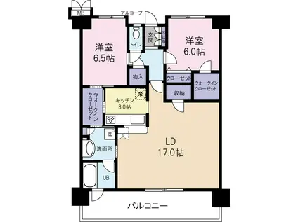 Fステージ豊崎リバーフロント(2LDK/9階)の間取り写真