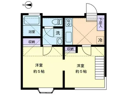 カーサコムトロン(1DK/1階)の間取り写真