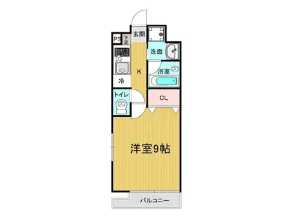 エスト東古松(1K/1階)の間取り写真