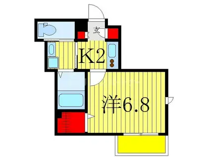 サニーフラットB(1K/1階)の間取り写真