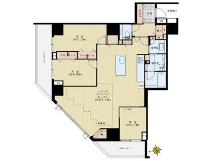 後楽園・春日駅徒歩圏内 デザイナーズ リノベーション済(3LDK/2階)の間取り写真