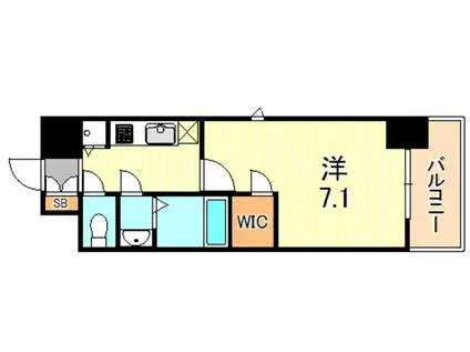 エスリード神戸三宮ラグジェ(1K/9階)の間取り写真