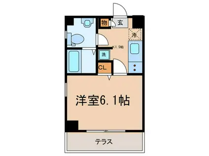 PHOENIX武蔵小杉(1K/1階)の間取り写真