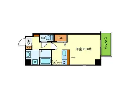 ONLYONE伊丹千僧(ワンルーム/2階)の間取り写真