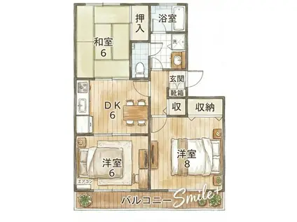 クレセント中仙道(3DK/1階)の間取り写真