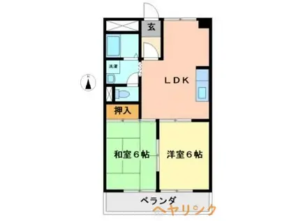 アモール高針(2LDK/3階)の間取り写真