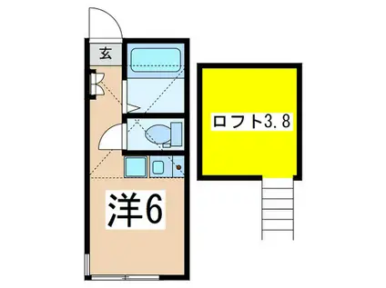 ヴァベーネ横濱(ワンルーム/1階)の間取り写真