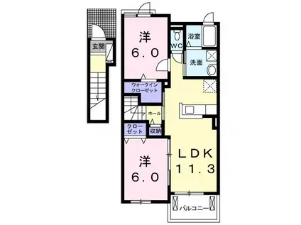 グランデ フィオーレI(2LDK/2階)の間取り写真